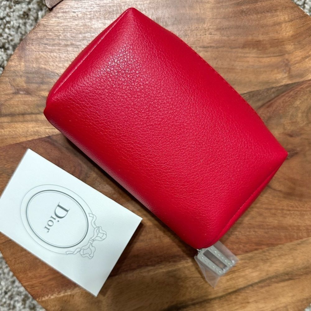 Dior Makeup Cosmetic Square Pouch Red Limited Edition - Picture 2 of 6